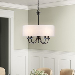 Rennnsan Orielle 19" W 5 -Light Dimmable Classic Drum Shaded Chandelier in Bronze - 1 of 4