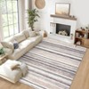 Modern Striped Area Rug Machine Washable Rug Stain Resistant Indoor Carpet - 4 of 4