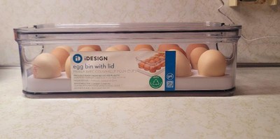 Mdesign Plastic Egg Storage Tray Holder For Refrigerator, 12 Eggs - Clear :  Target