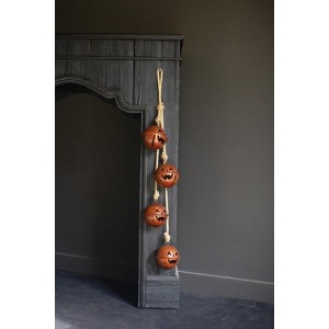 Kalalou Halloween Jack‑O‑Lantern Jingle Bell Cluster Garland – Spooky Bell Decor - 1 of 4