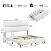 AMERLIFE Linen Upholstered Bed Frame,Bed with 2 Drawers Height Adjustable Headboard - 2 of 4