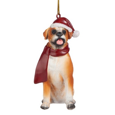 Design Toscano Boxer Holiday Dog Ornament Sculpture