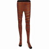 Skeleteen Black and Orange Tights - Striped Nylon Stretch Pantyhose Stocking Accessories for Every Day Attire and Costumes - 2 of 4