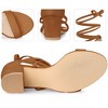 Perphy Women's Long Lace Up Open Toe Mid Chunky Open Toe Heel Sandals - 3 of 3