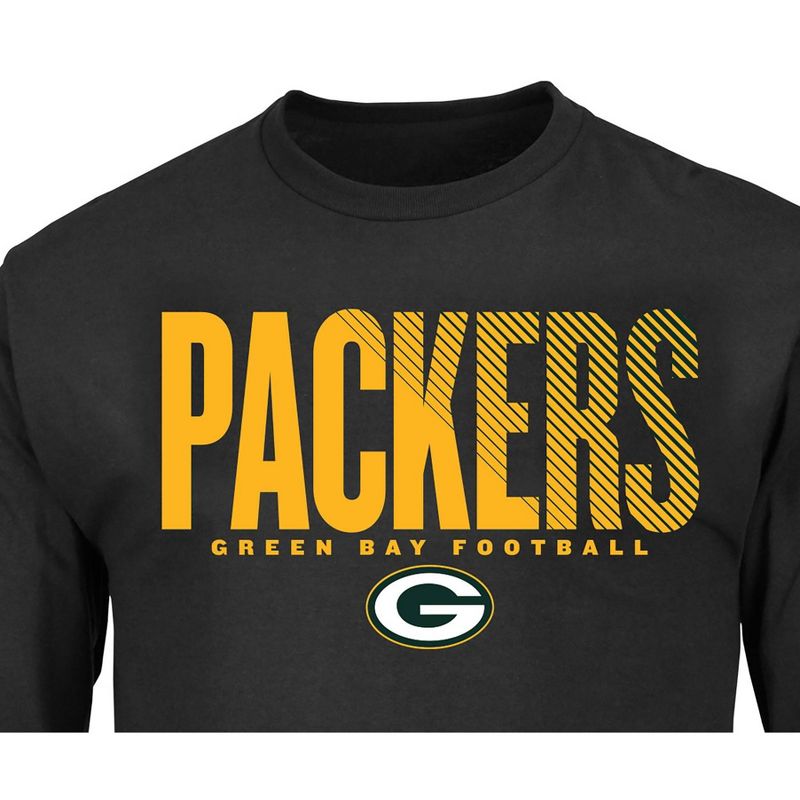 NFL Green Bay Packers Black Long Sleeve Core Big &#38; Tall T-Shirt, 3 of 4