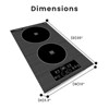 Equator 12" Built-In/Freestanding 2 Burner VERTICAL Induction Cooktop 110V - 3 of 4