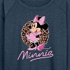 Women's - Disney - Minnie Leopard Print Lightweight French Terry Wide Neck Long Sleeve Shirt - 2 of 4