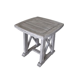 Courtyard Casual Driftwood Gray Teak Surf Side Outdoor End Table - 1 of 3