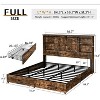 AMERLIFE Wooden Platform Bed with Bookcase Headboard, 2 Drawers, Charging Station - 2 of 4
