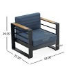 Set of 2 Outdoor Metal Club Chair,Open Backrest Patio Arm Chair with Aluminum Frame,Water Resistant Cushions Lounge Club Chair-Koiai - 4 of 4
