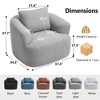 TIRAMISUBEST 360 Degree Swivel Round Upholstered Chair Teddy Fleece High Resilience Sponge Single Sofa Removable Pillow Living Room - 3 of 4