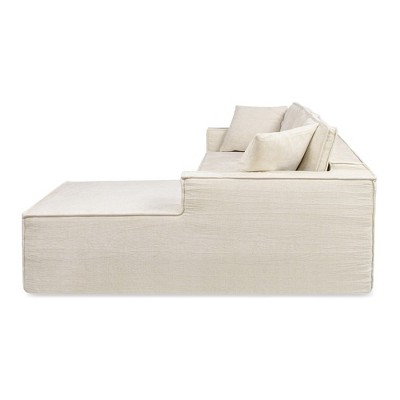 Brenley Light Beige Fabric Sectional Sofa with Removable Cushions