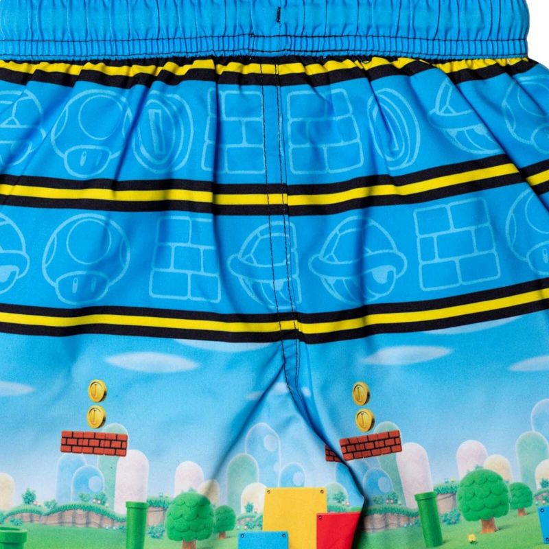 SUPER MARIO Nintendo Mario Luigi Yoshi Bathing Suit Swim Trunks Toddler to Little Kid, 3 of 8