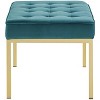 Modway Loft Gold Stainless Steel Leg Medium Performance Velvet Bench Gold Teal - 4 of 4