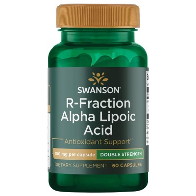 Swanson R-Fraction Alpha Lipoic Acid - Double Strength 100 mg 60 Capsules.