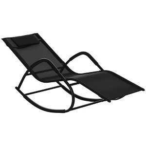 Rocking Chair, Zero Gravity Patio Chaise Sun Lounger, Outdoor Rocker, UV Water Resistant, Pillow for Sunbathing, Lawn, Garden or Pool - 1 of 4