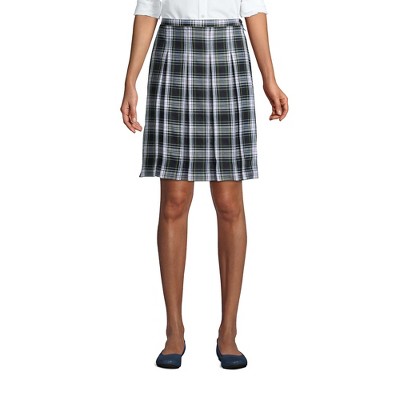 School Uniform Young Women's Plaid Box Pleat Skirt Top of the Knee
