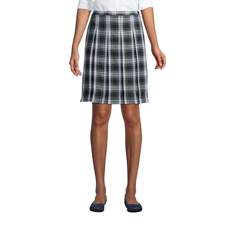 School Uniform Young Women's Plaid Box Pleat Skirt Top of the Knee, 2 of 3