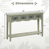 Costway Farmhouse Console Table 48'' Entryway Table with 2 Drawers & Open Storage Shelf - 4 of 4