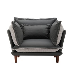Modern Oversized Upholstered Chenille Accent Armchair,Curved Embraced Shape Single Sofa,Comfy Lounge Chair for Living Room Bedroom-Coolbibila - 1 of 4