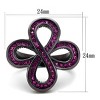 Slickblue Dark Brown Stainless Steel Ring with Fuchsia Crystal, Infinity Loop Design, Women’s Fashion Ring, Sizes 5-10 - 2 of 4