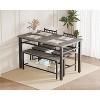 47" Modern Farmhouse Dining Table Set for 4, Includes Bench & Chairs, Metal Frame with Storage Shelf, Space-Saving Design for Kitchen, Dining Room - 3 of 4