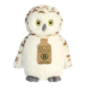 Aurora Eco Nation 9" Snowy Owl White Stuffed Animal - 1 of 4