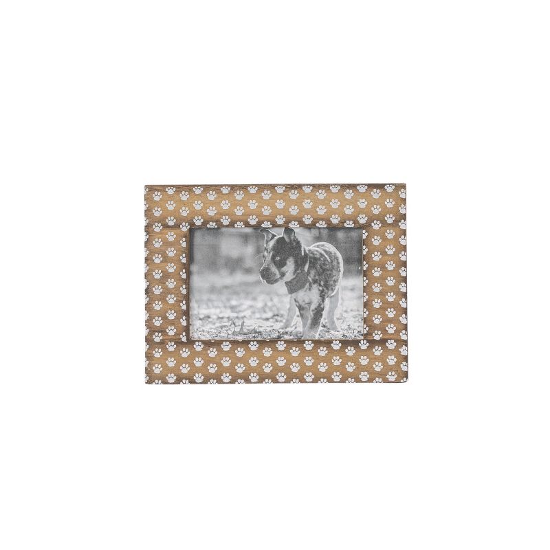 4x6 Inch Pawprints Picture Frame Wood, MDF & Glass by Foreside Home & Garden, 1 of 8