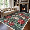 Washable Floral Rug, Soft Non-Slip, Low Pile, Stain Resistant—Ideal for Living Room, Bedroom, Dining, Office - 3 of 4