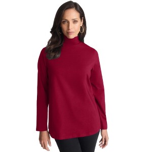 Jessica London Women's Plus Size Long Sleeve Mockneck Tee - 1 of 4