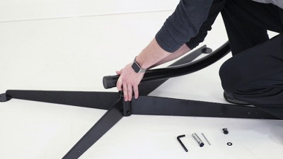 Black Powder-Coated Steel C-Stand Hammock Chair Stand