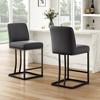 Bencmate Accent Chairs, Bar Stools Upholstered Counter Height Chairs Barstools for Kitchen Island, Black, 17.5"*15.4"*35" - 2 of 4