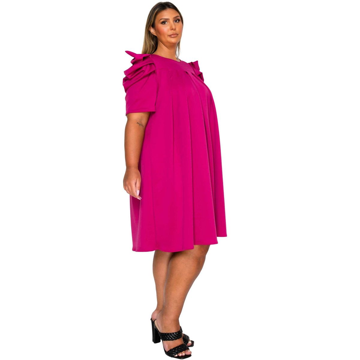 L I V D Women's Plus Size Zaya Pleated Swing Dress - thumbnail 5