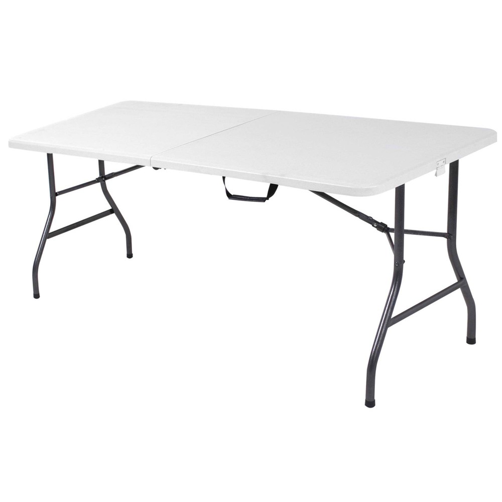Photos - Dining Table 30" Fold-in-Half Blow Molded Folding Table White Speckle - Room & Joy