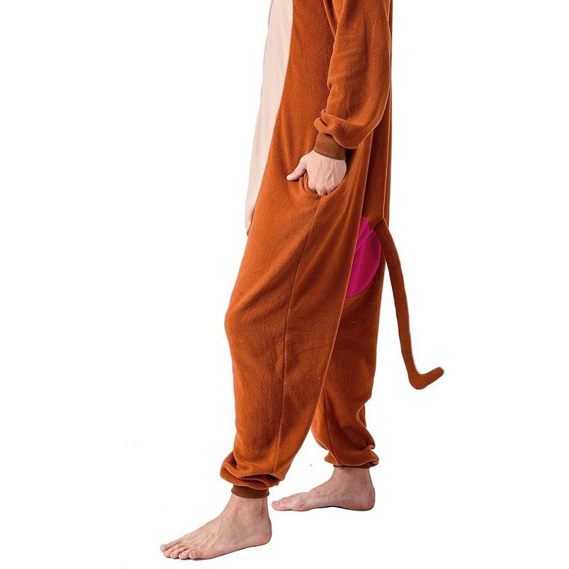Syncfun Unisex Adult Monkey Pajamas Halloween Monkey Costume Jumpsuit Outfit Set For Halloween Dress Up Party Role Playing Themed Parties Cosplay, 5 of 8