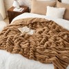 Cozy Bliss Faux Fur Plush Decorative Blanket, Cozy Warm Striped Throw Blanket - 4 of 4
