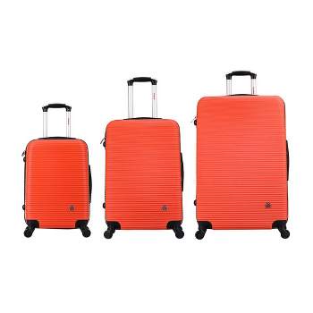 InUSA Royal 3pc Lightweight Hardside Checked Spinner Luggage Set