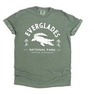 Simply Sage Market Women's Vintage Everglades National Park Short Sleeve Garment Dyed Tee - 1 of 2