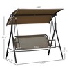 3-Seat Outdoor Patio Swing Chair w/ Cushion, Steel Frame Stand, Adjustable Tilt Canopy for Patio, Garden - 3 of 4
