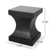 Modern Pedestal Outdoor Accent Table, Lightweight Concrete Patio End Table for Outside Use, Outdoor Side Table -Christopher Knight Home - 3 of 4