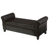 Modern Upholstered Hayes Armed Storage Bench with PU Leather for bedroom living room-Christopher Knight Home - 2 of 4