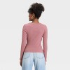 Women's Slim Fit Long Sleeve Scoop Neck Ribbed T-Shirt - Universal Thread™ - 2 of 4