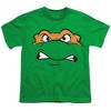 Teenage Mutant Ninja Turtles Michaelangelo Angry Kids T Shirt For Youth, Kelly Green - 2 of 4