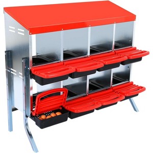 COZONY 6/8-Hole Poultry Nesting Box with Bracket & Egg Tray, Ventilation Design for Coops - 1 of 4