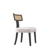 VYNXARIA Modern Dining Chairs Set of 2,Solid Wood and Rattan Net Back,Dining Room Chairs Accent Side Chairs£¬Black Frame and Beige Set Coushion - 3 of 4