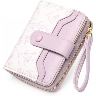 BEAFUP Womens Wallet,RFID Blocking Floral Leather Card Holder,Bifold Long Ladies Wallet with Zipper Pocket for Daily Use & Travel