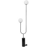 2-Light 73" x 16" Marble Orb Floor Lamp with Marble Base Black - Olivia & May