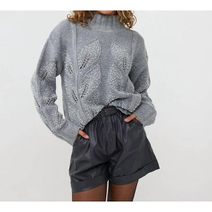Women's Pearl Embellished Melange Sweater - ESQUALO - 1 of 4