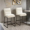Milos Upholstered 26-inch Counter Height Stools, Set of 2- Leovsnove - 2 of 4