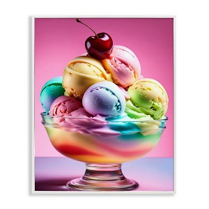 Stupell Industries Rainbow Hued Sundae Dessert Black Framed Giclee Art - 1 of 4